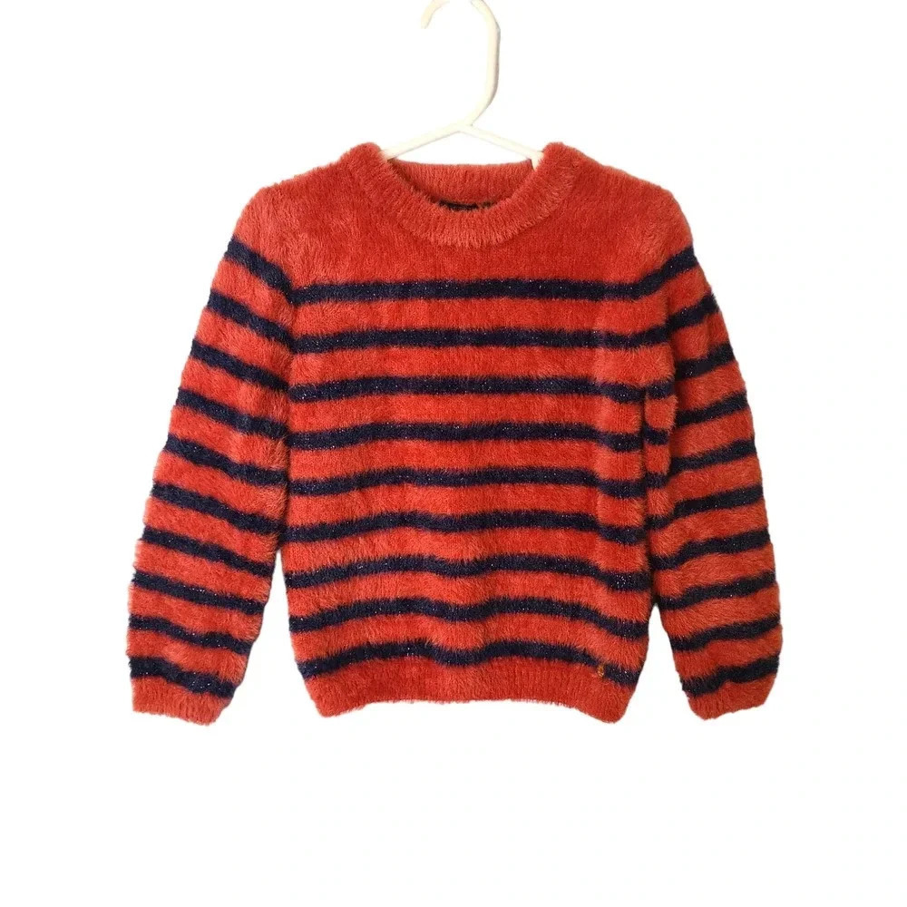 IKKS Girls Red and Blue Striped Sweater Size 6